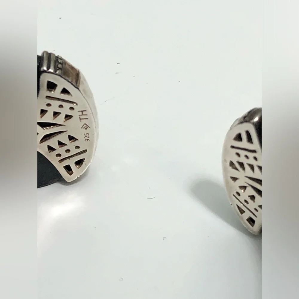 SILPADA Genuine Leather 925 Sterling Silver Sting Ray Cuff Bracelet - Picture 6 of 9